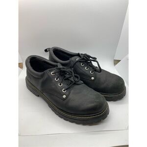 Skechers Mens Tom Cats Lace Up Flat Shoes Black Size 8.5 Work Shoes